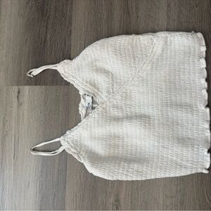 Hollister Cream Textured Sleeveless Top